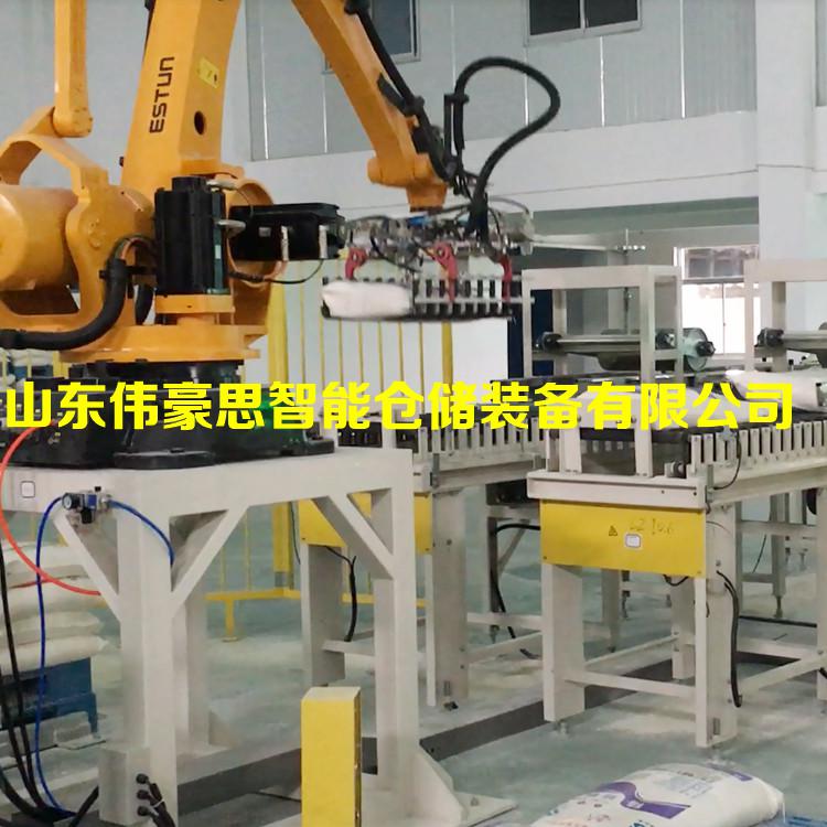供應(yīng)復(fù)合肥全自動(dòng)碼垛機(jī) 肥料碼垛機(jī)器人工作現(xiàn)場